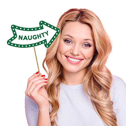 Christmas Photo Booth Props Set of 32 Red Green Gold Selfie Signs J44299