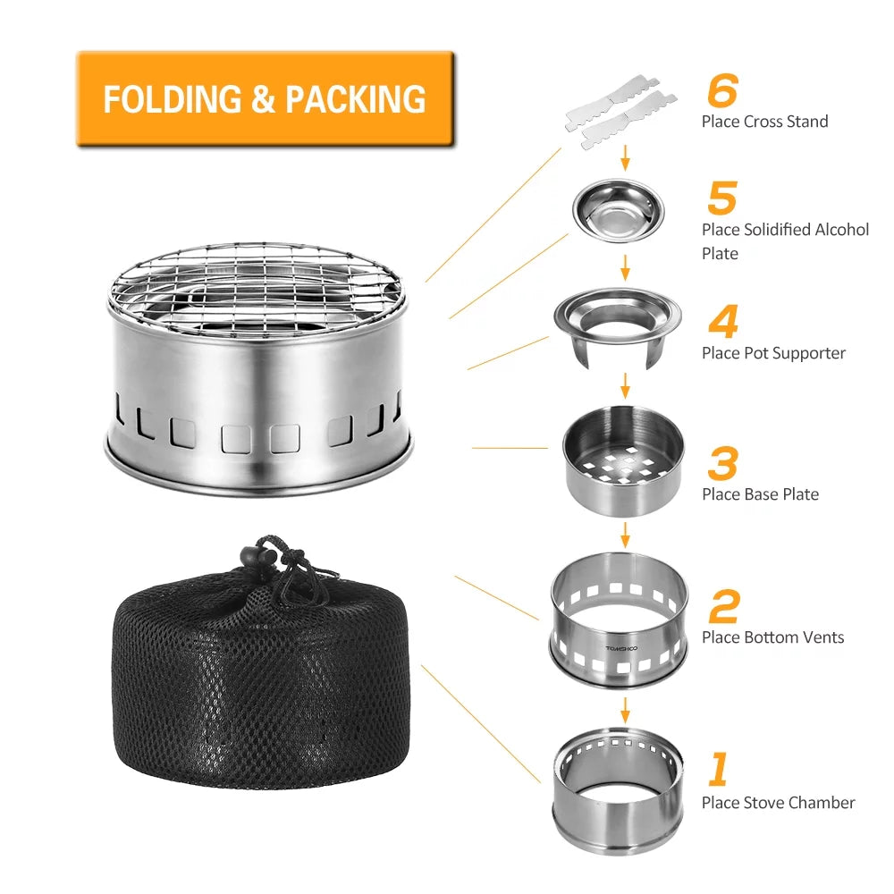 Portable Windproof Wood Stainless Steel Stove P901981