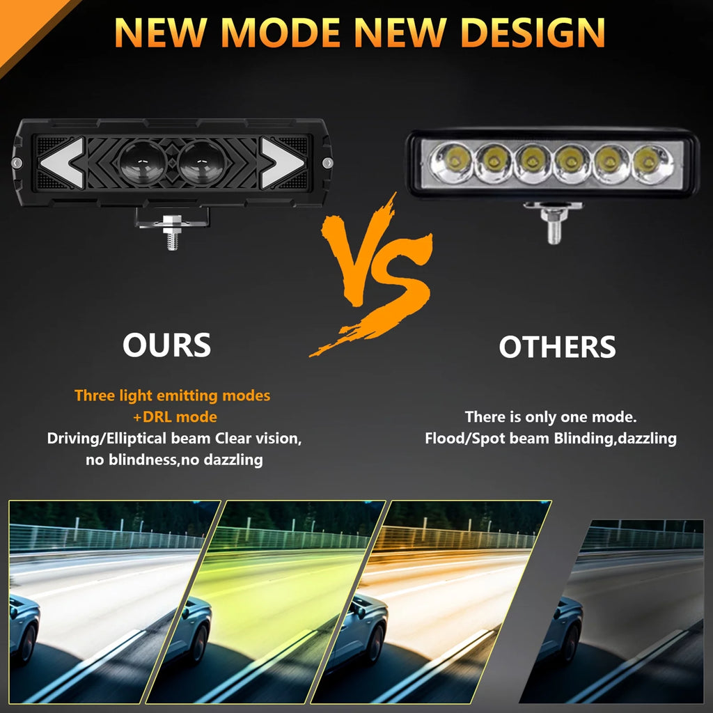 6-inch Waterproof LED Light Bars 2 Pack G250
