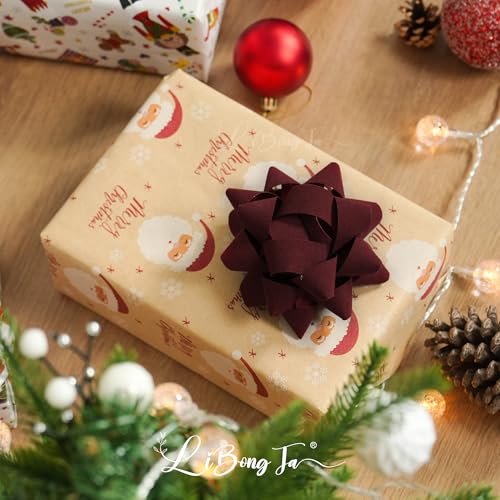 Dark Red Velvet Gift Bow 12 PCs G650