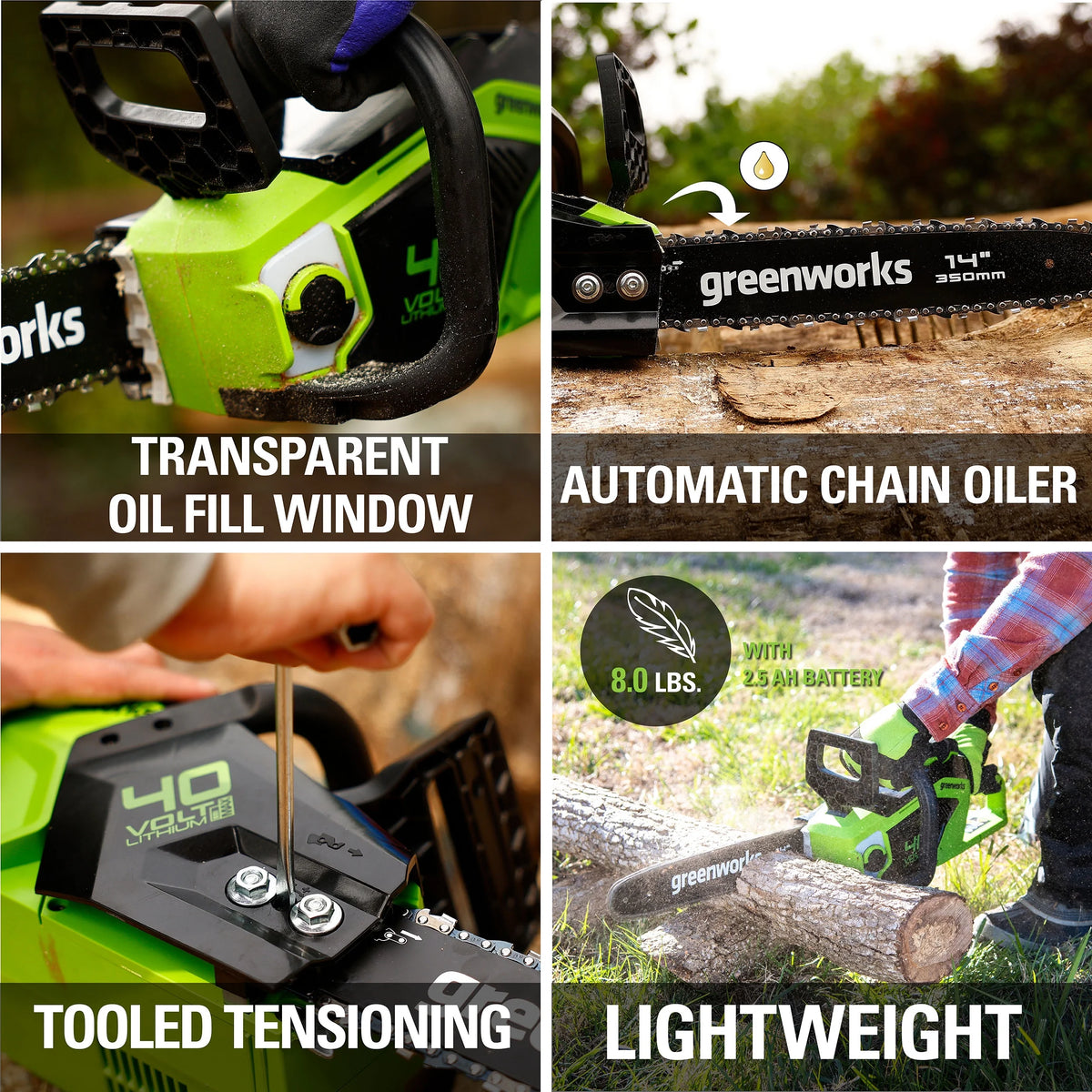 40V 14 Brushless Chainsaw with 2.5 Ah Battery & Charger A818881