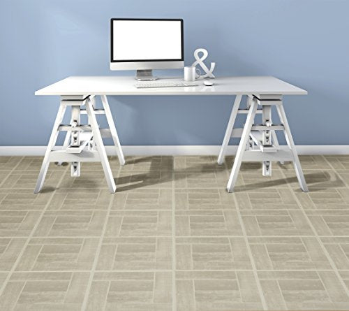 Self Adhesive Vinyl Floor Tiles, 45 Tiles, 12" x 12", Medium Oak Plank-Look P372
