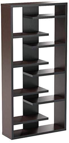 Bookcase with 8 Staggered Shelves Cappuccino W633665