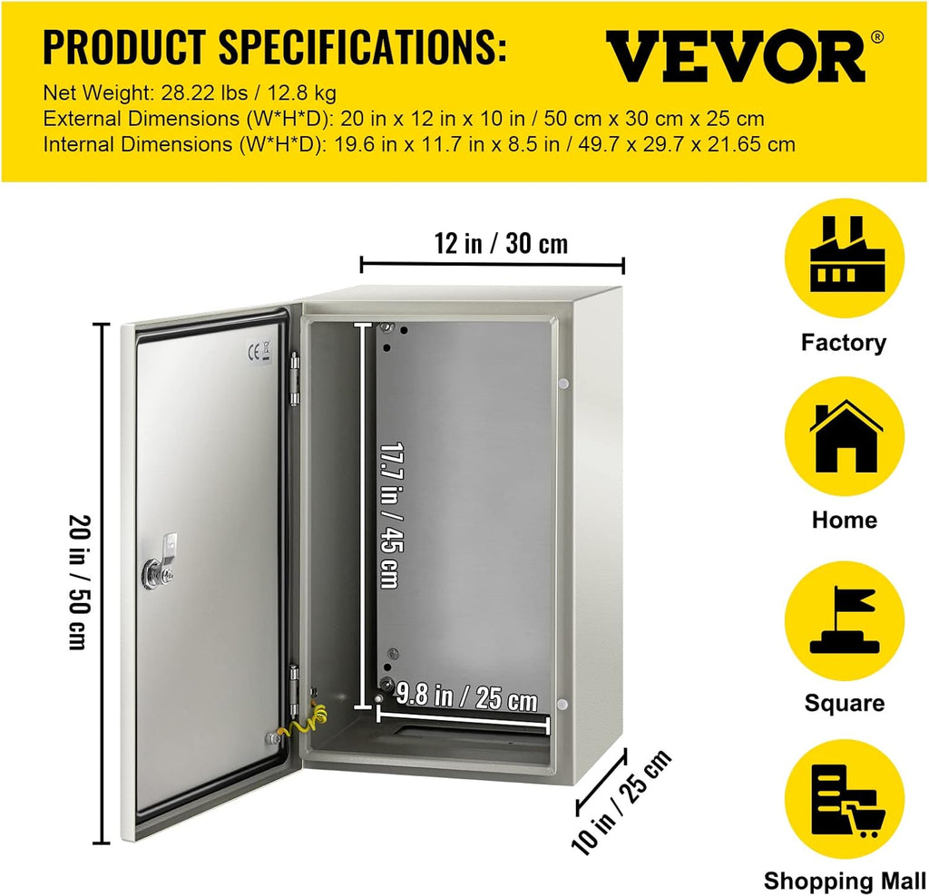 NEMA 4X Steel Electrical Enclosure D6733
