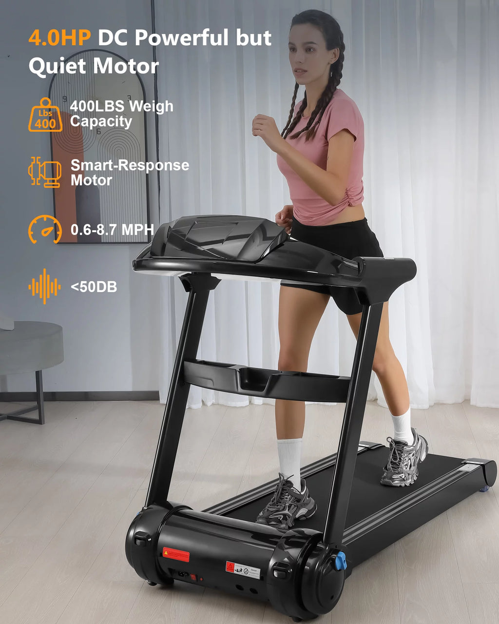 Folding Electric Treadmill with LCD Monitor C41259