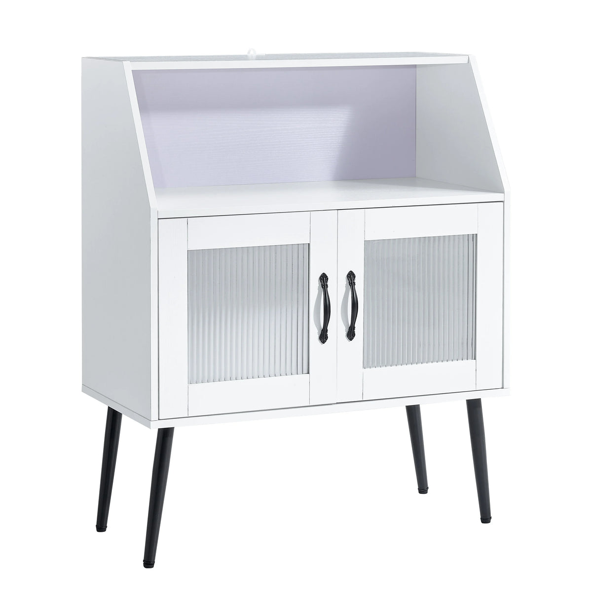 White Sideboard Cabinet with Glass Door and Shelf S39107