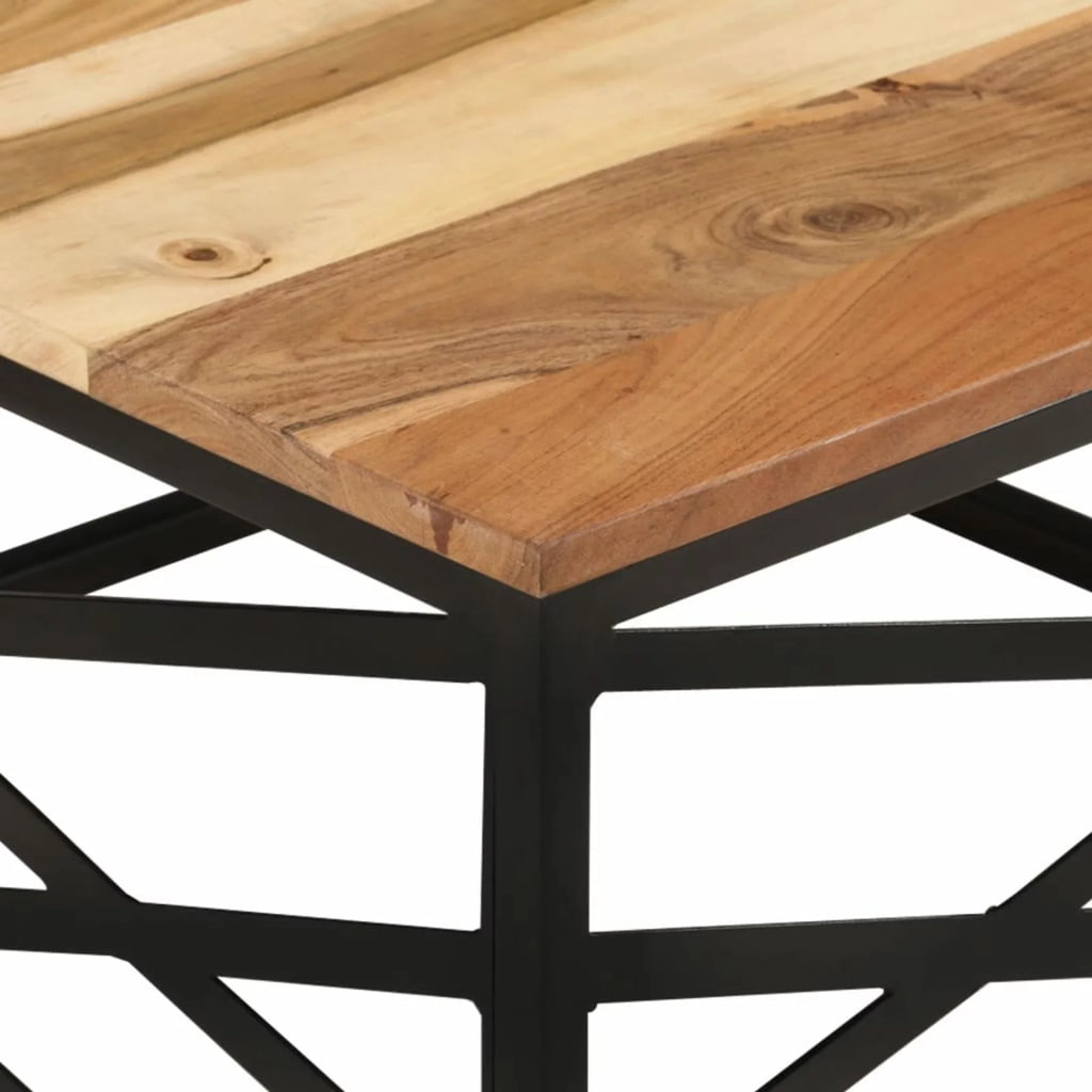 Acacia Wood Steel Coffee Table L127