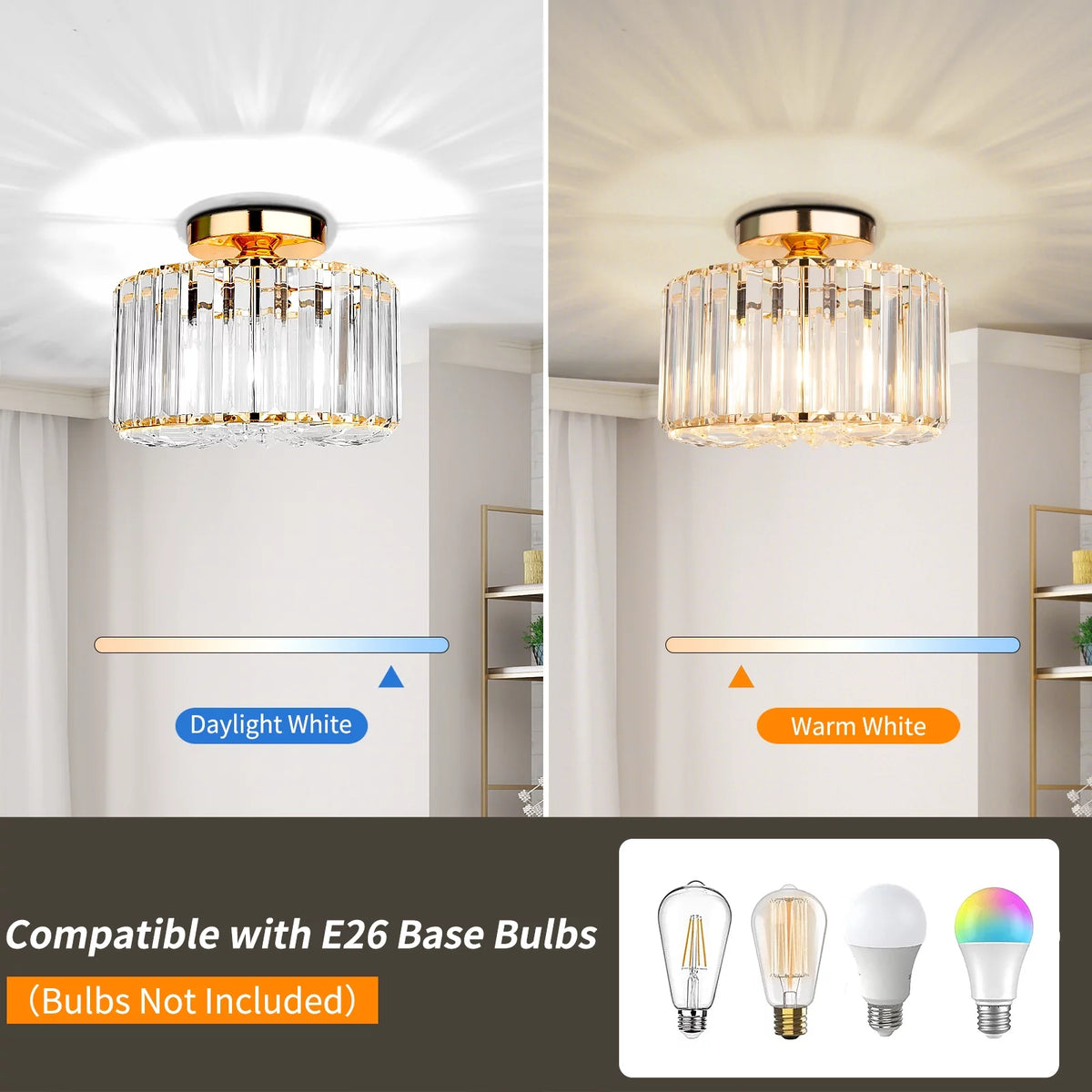 Flush Mount Crystal Ceiling Light Fixture K191757