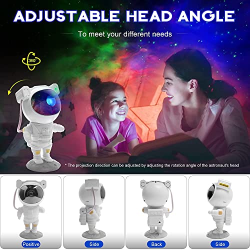 Star Projector Galaxy Night Light Astronaut LED Lamp with Timer and Remote White M623