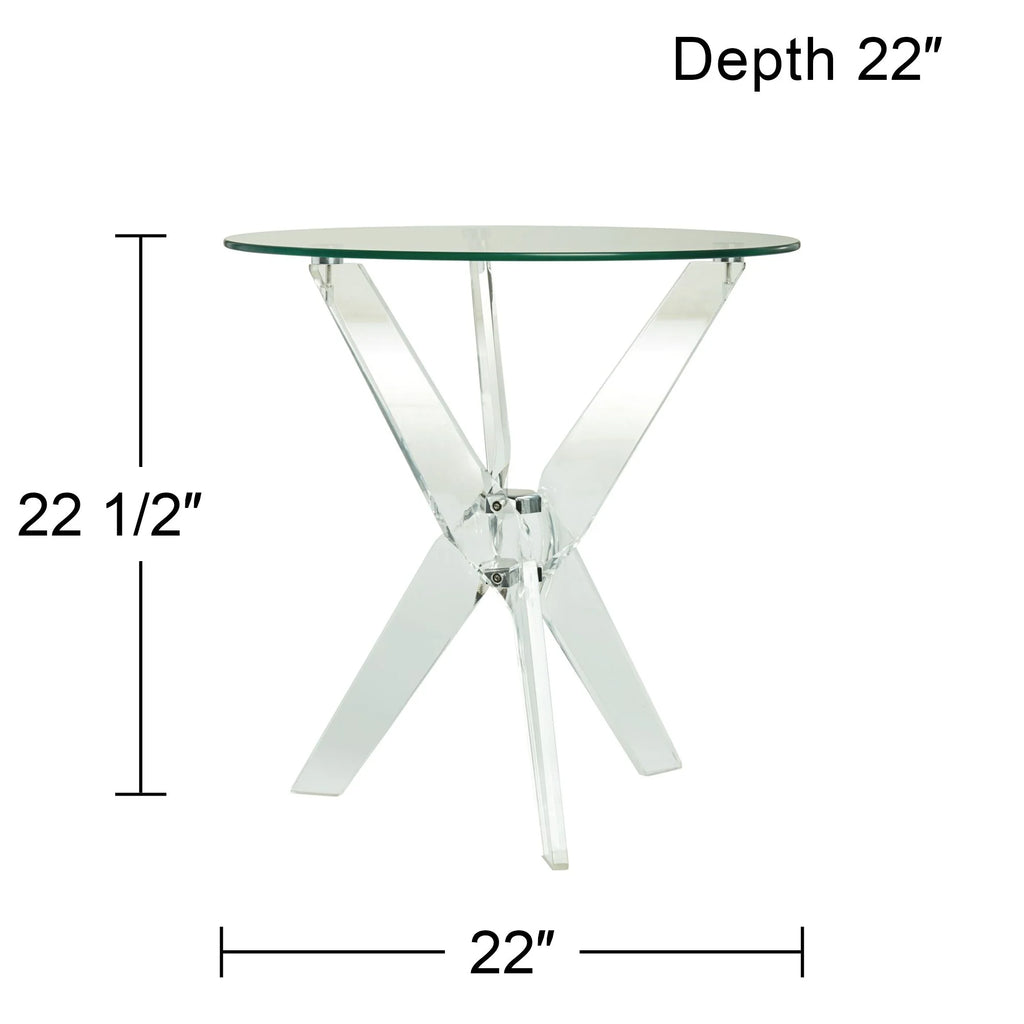 Clear Round Acrylic Accent Table 22" Wide V757626