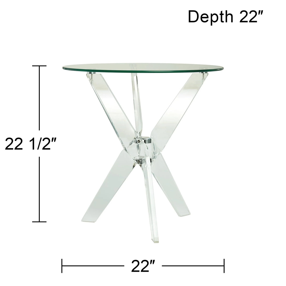 Clear Round Acrylic Accent Table 22" Wide V757626