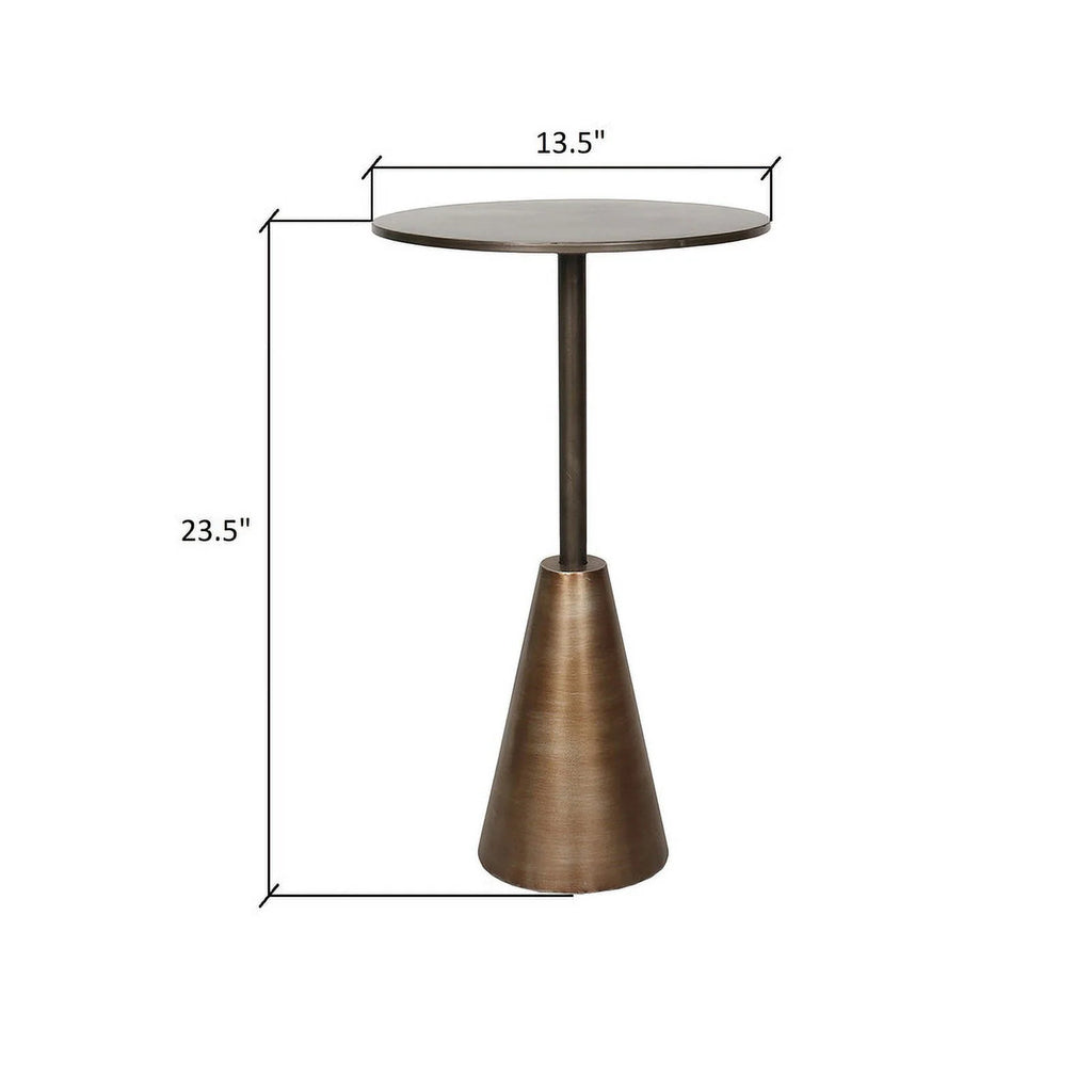 Round Bronze Pedestal End Table W1062