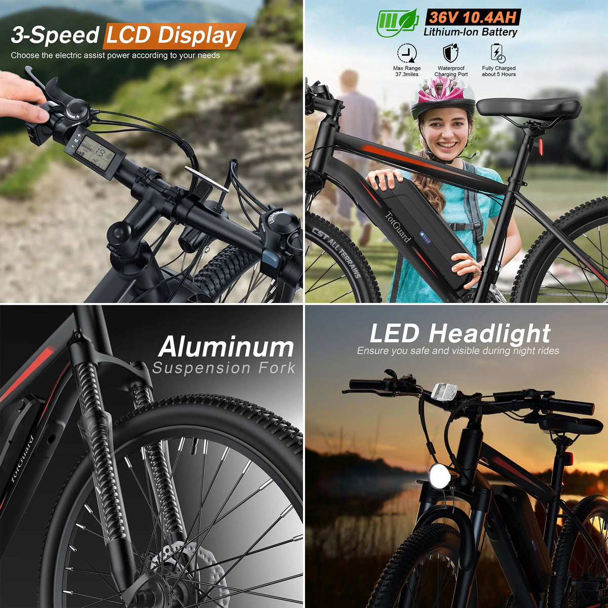 Electric Bike 26 350W 36V 374.4WH Shimano 21 Speed T862487