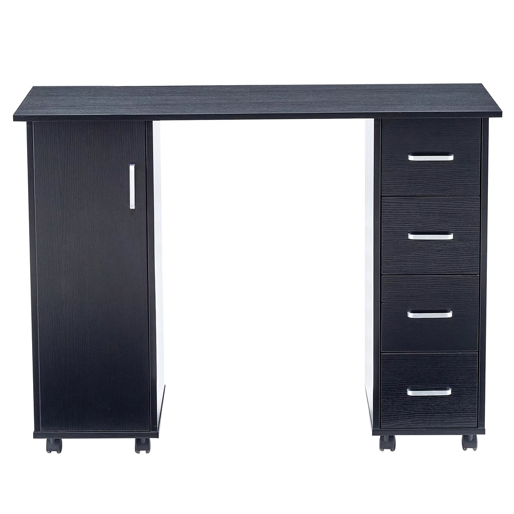 Black Marble MDF Top Side Table with Metal Legs D312211