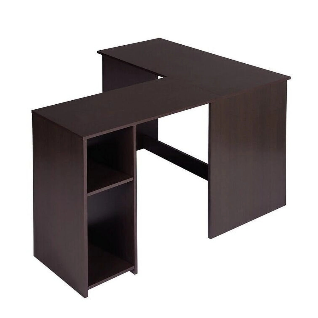L-Shaped Corner Computer Desk with Shelves A480