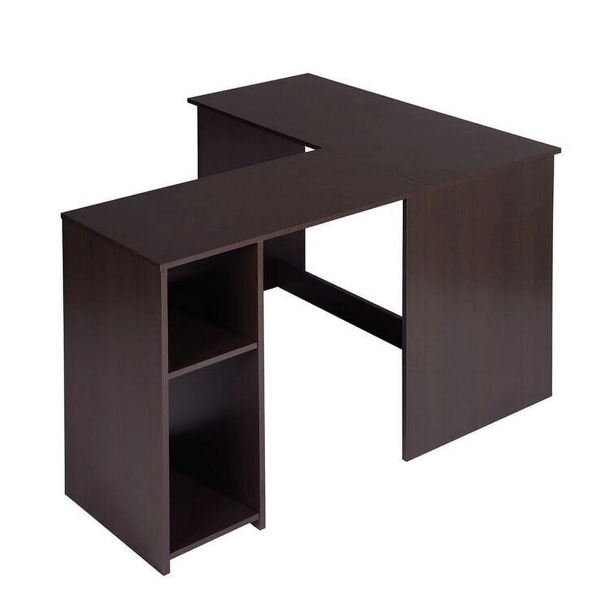 L-Shaped Corner Computer Desk with Shelves A480