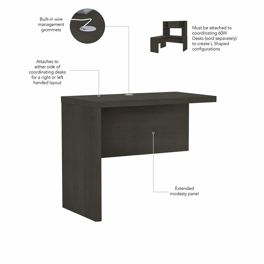 36W Desk Return in Charcoal Maple V616756
