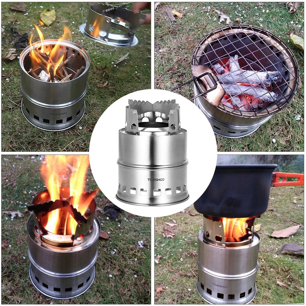 Portable Windproof Wood Stainless Steel Stove P901981