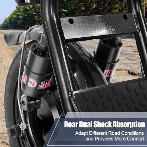 Electric Scooter with Seat, 14" Tires Foldable with Basket N730