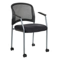 Black Fabric Rolling Visitors Chair P7970