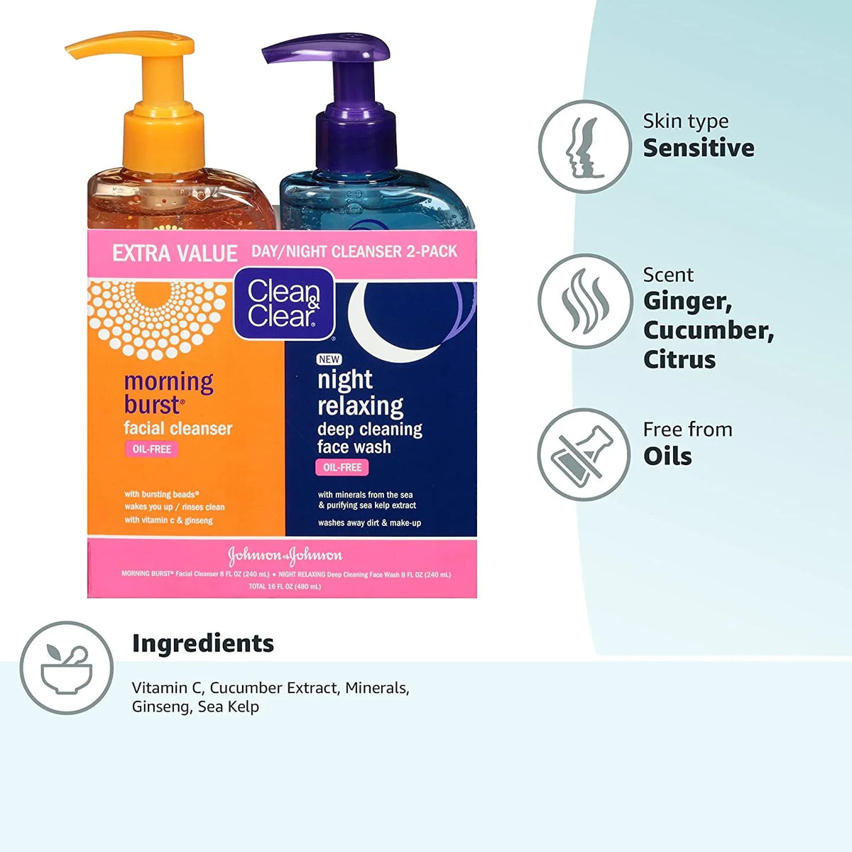 Oil-Free Acne Face Wash 8 fl oz (2 Pack) L665