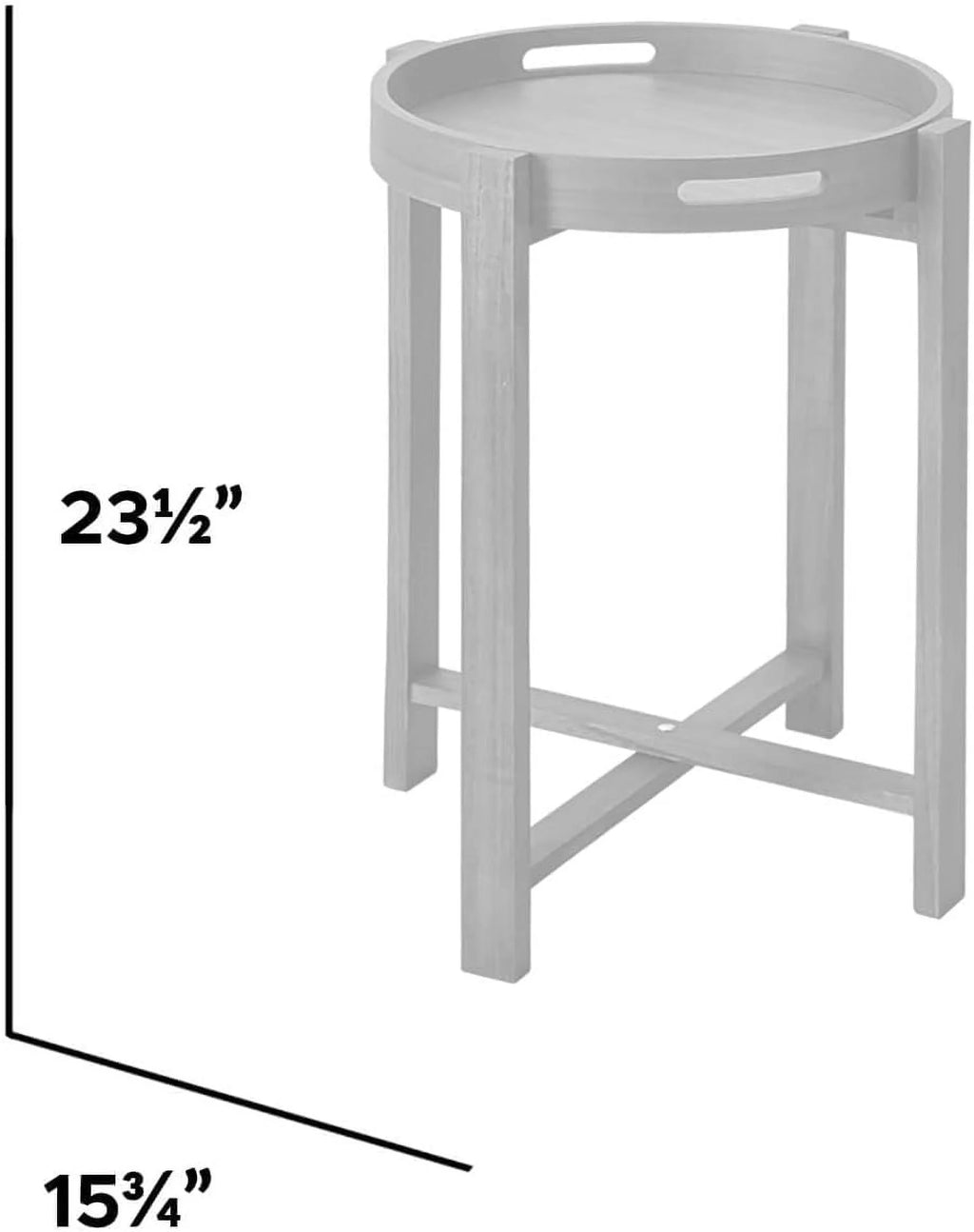 15” Round Wooden Side Tray Table P494