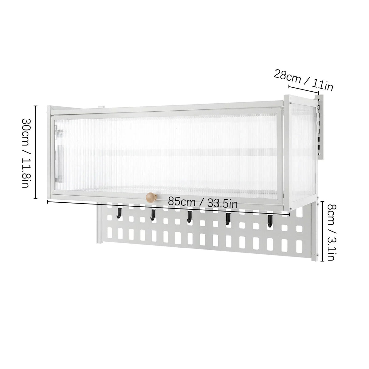 Wall Mounted Cabinet with 5x Hooks W3746