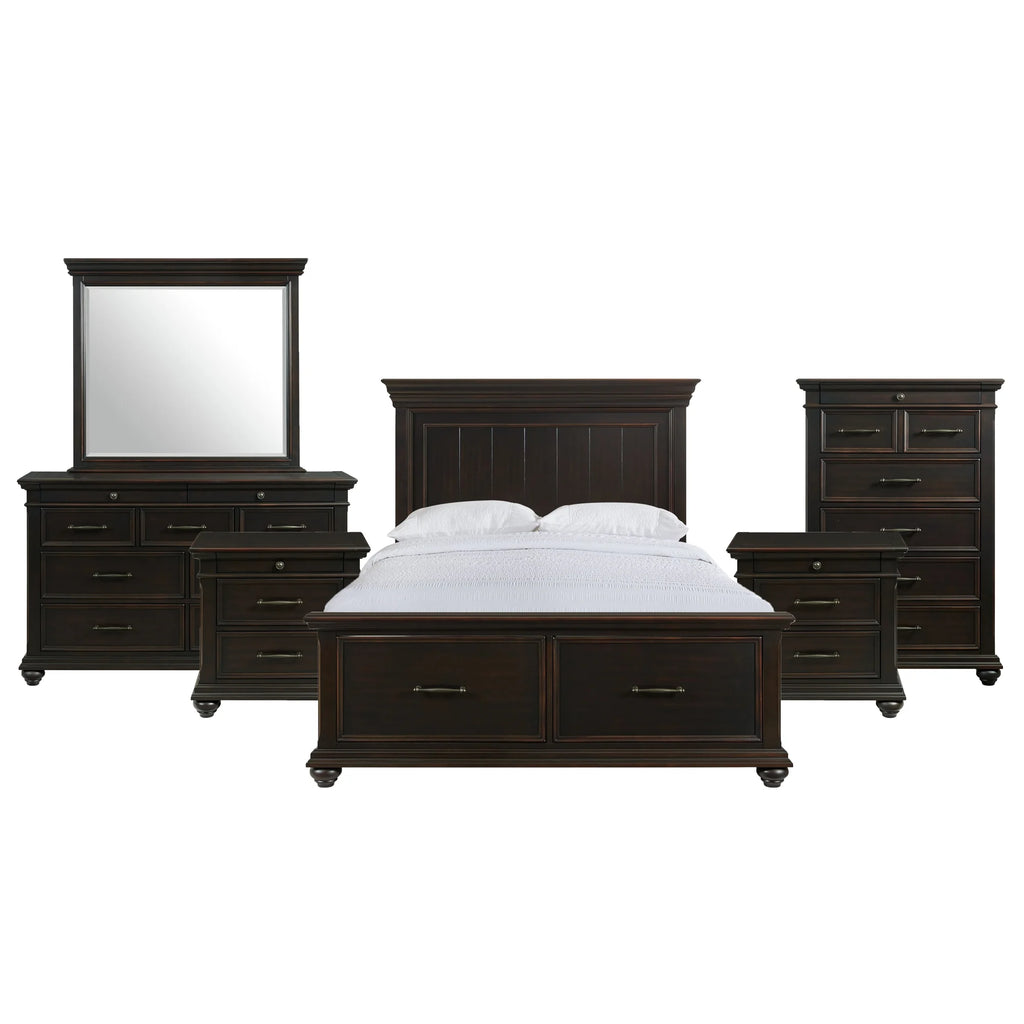 Black Queen Platform Storage 6PC Bedroom Set F463