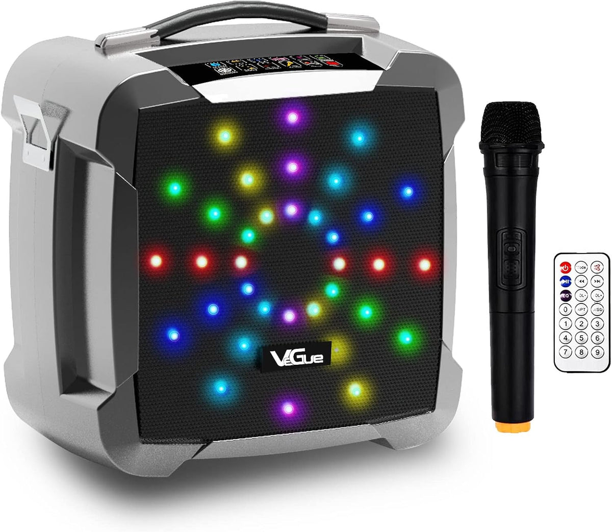 Karaoke Machine with Wireless Microphone, Portable Bluetooth Speaker with LED Light Q81705