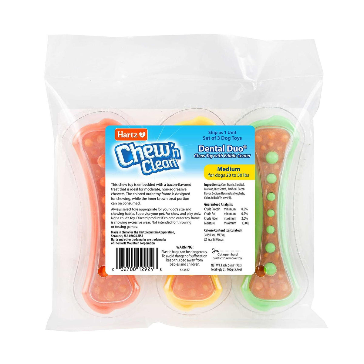 Chew 'n Clean Dental Duo Dog Chew Toy Z1516