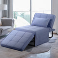Dark Blue Linen Convertible Sofa W7355