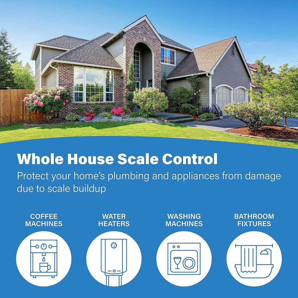Anti-Scale System for Tankless Water Heater and Whole-House Scale Protection A528