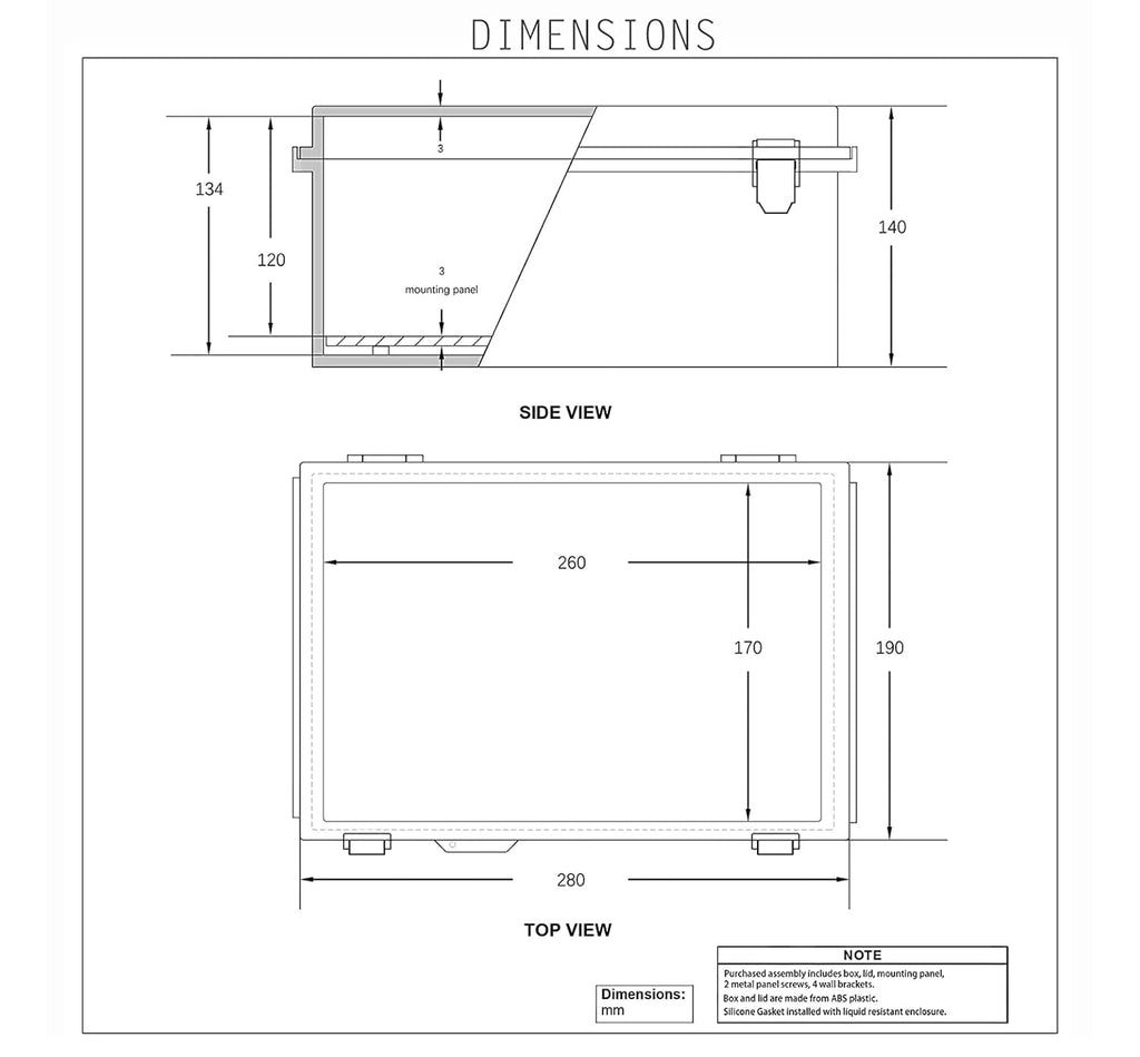 Hinged Cover Stainless Steel Latch Electrical Box Enclosure 400x300x170mm IP67 Waterproof ABS Plastic Enclosure V92001