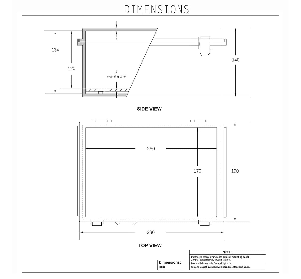 Hinged Cover Stainless Steel Latch Electrical Box Enclosure 400x300x170mm IP67 Waterproof ABS Plastic Enclosure V92001