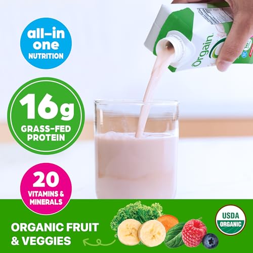 Organic Vanilla Bean Protein Shake, 16g Grass Fed Whey, 11 Fl Oz (12 Pack) D517011
