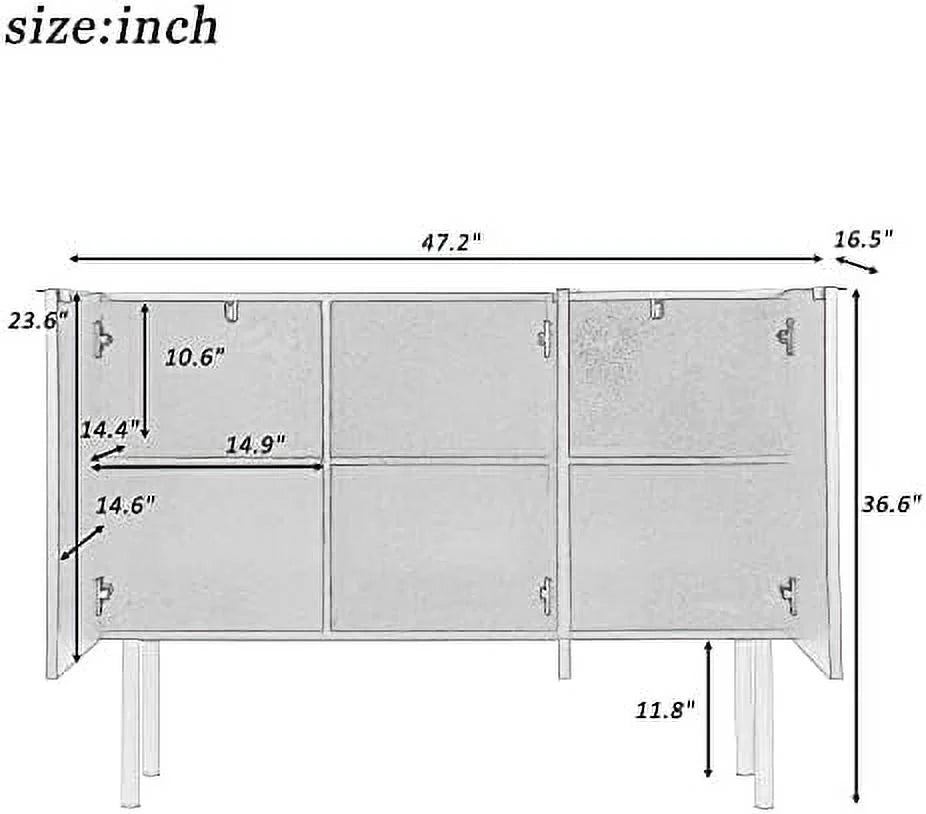 Black Long Wood Sideboard Cabinet E10224