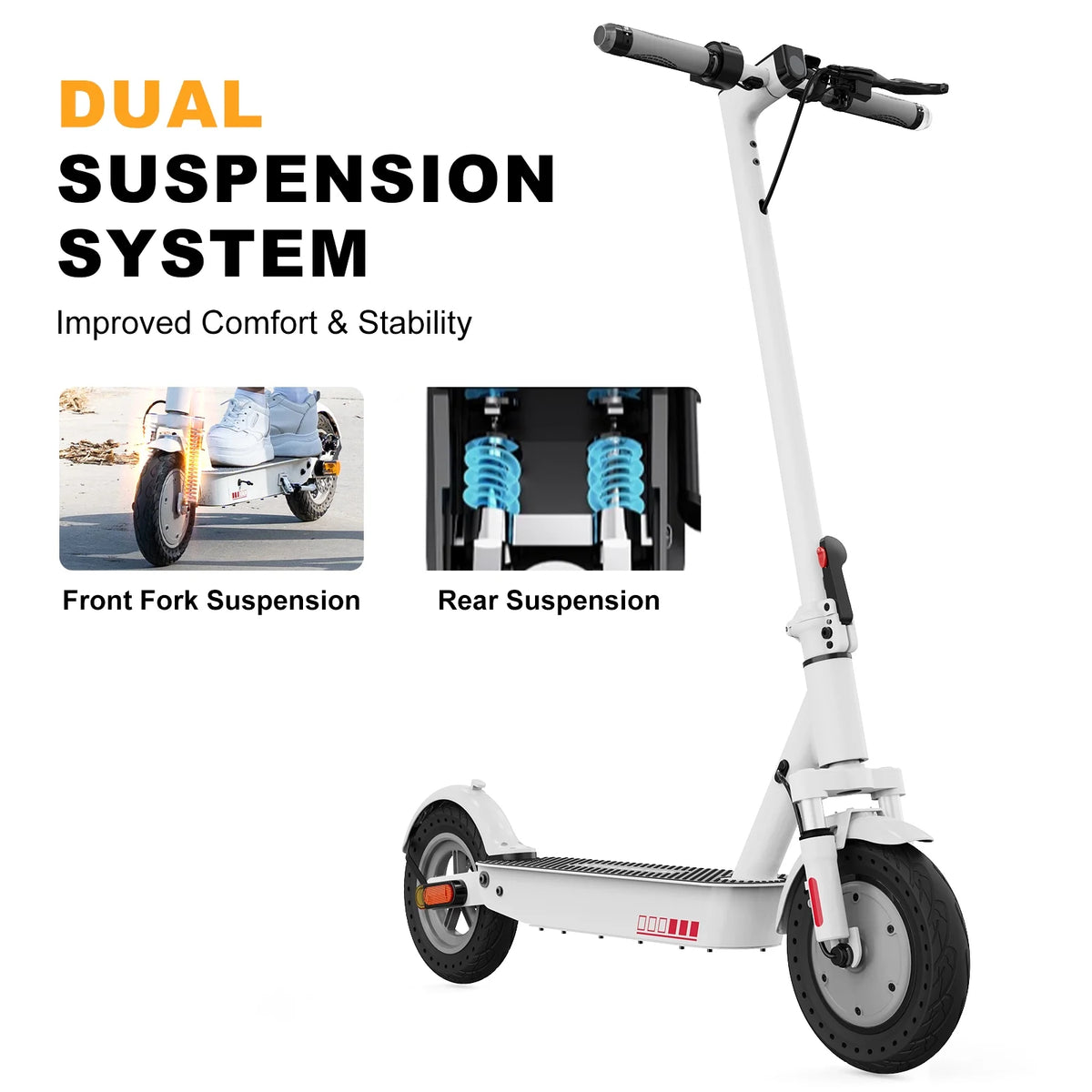 500W Motor 19MPH 22 Miles 10'' Solid Tires Folding Electric Scooter K199