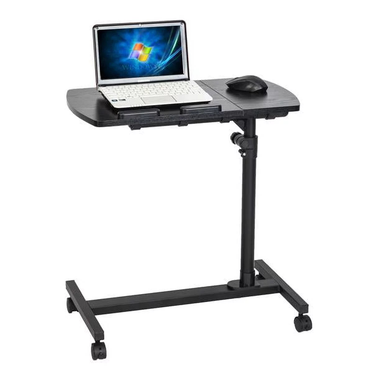 Portable Rolling Laptop Desk, Adjustable Height, Black H71455