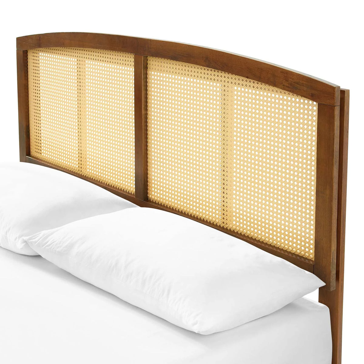 Full Size Brown Walnut Wood Platform Bed Frame J51262