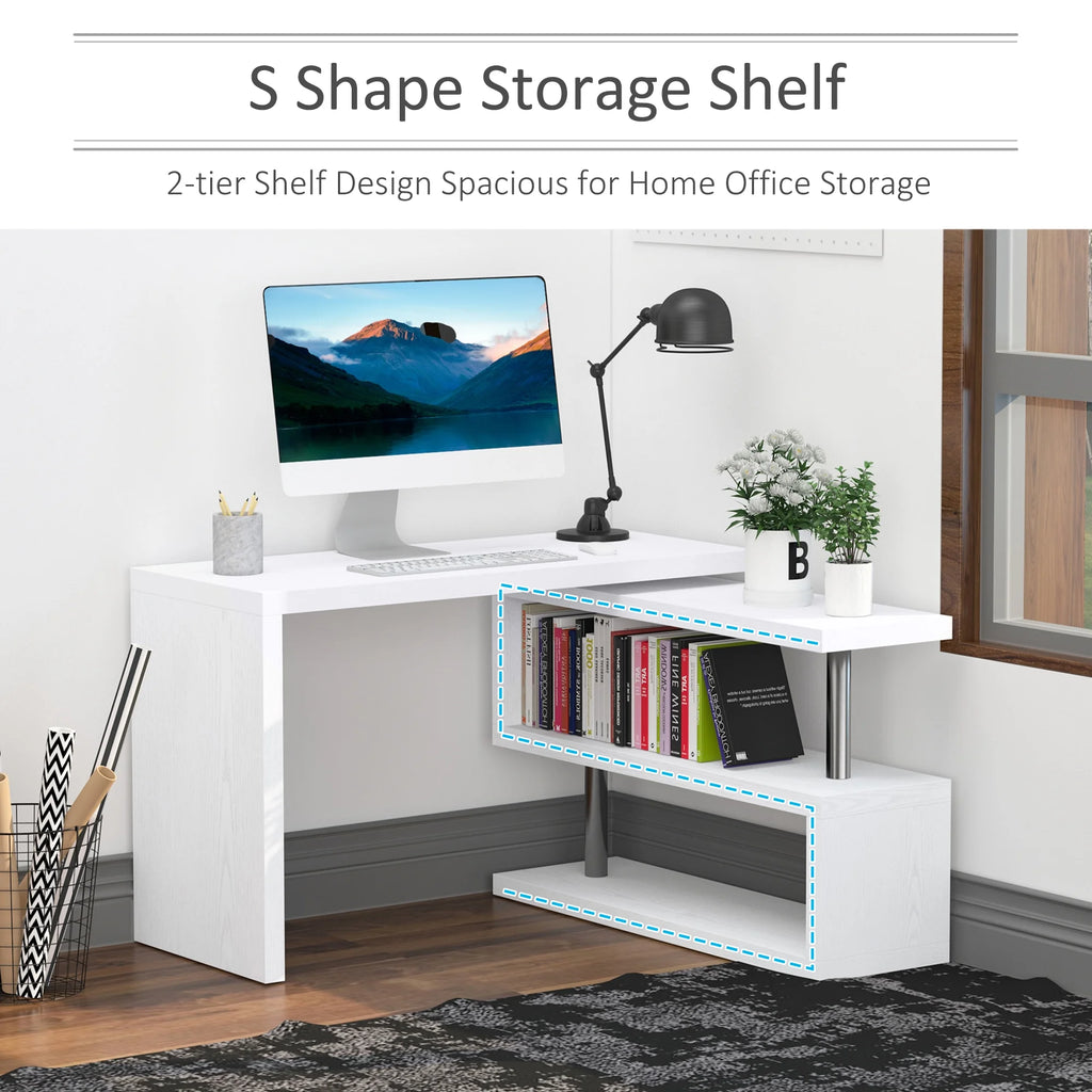 L-Shaped Corner Desk with Storage Shelf R466389