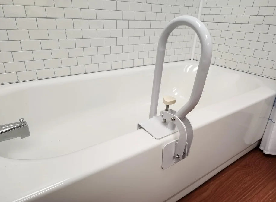Fiberglass Bath Safety Grab Bar, White, 200 lb Capacity U18856