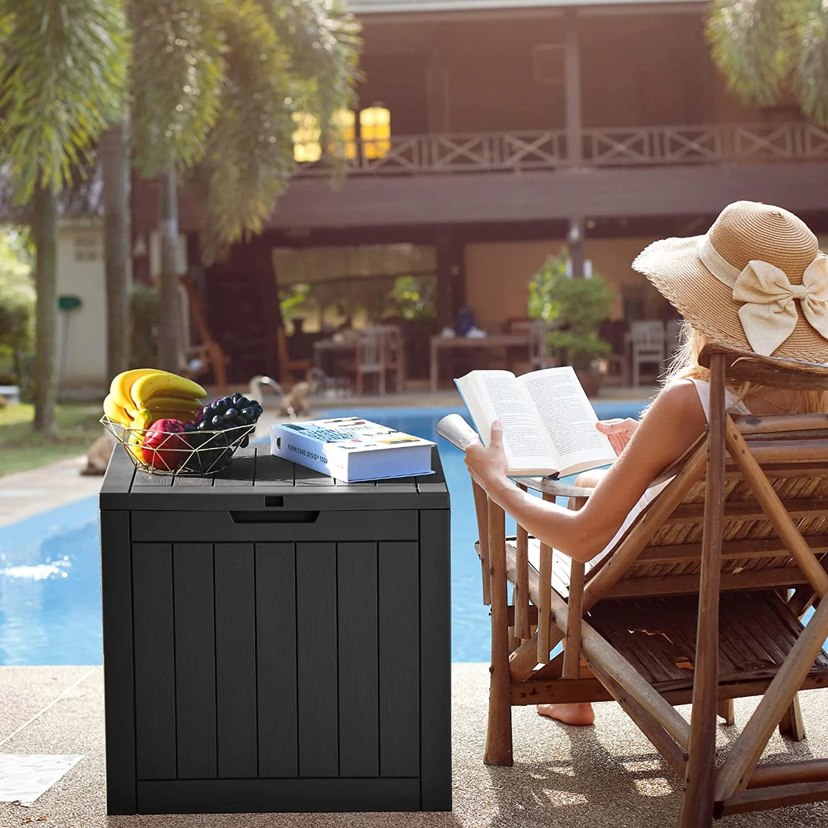 30 Gallon Black Waterproof Resin Outdoor Storage Chest N950688