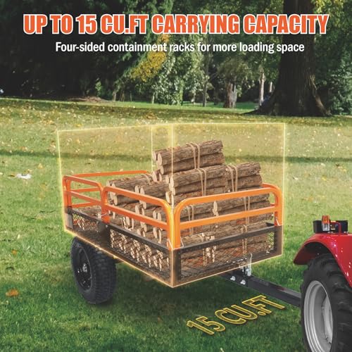 Steel Dump Cart 1500 Pounds 15 Cubic Feet Utility Trailer F3418