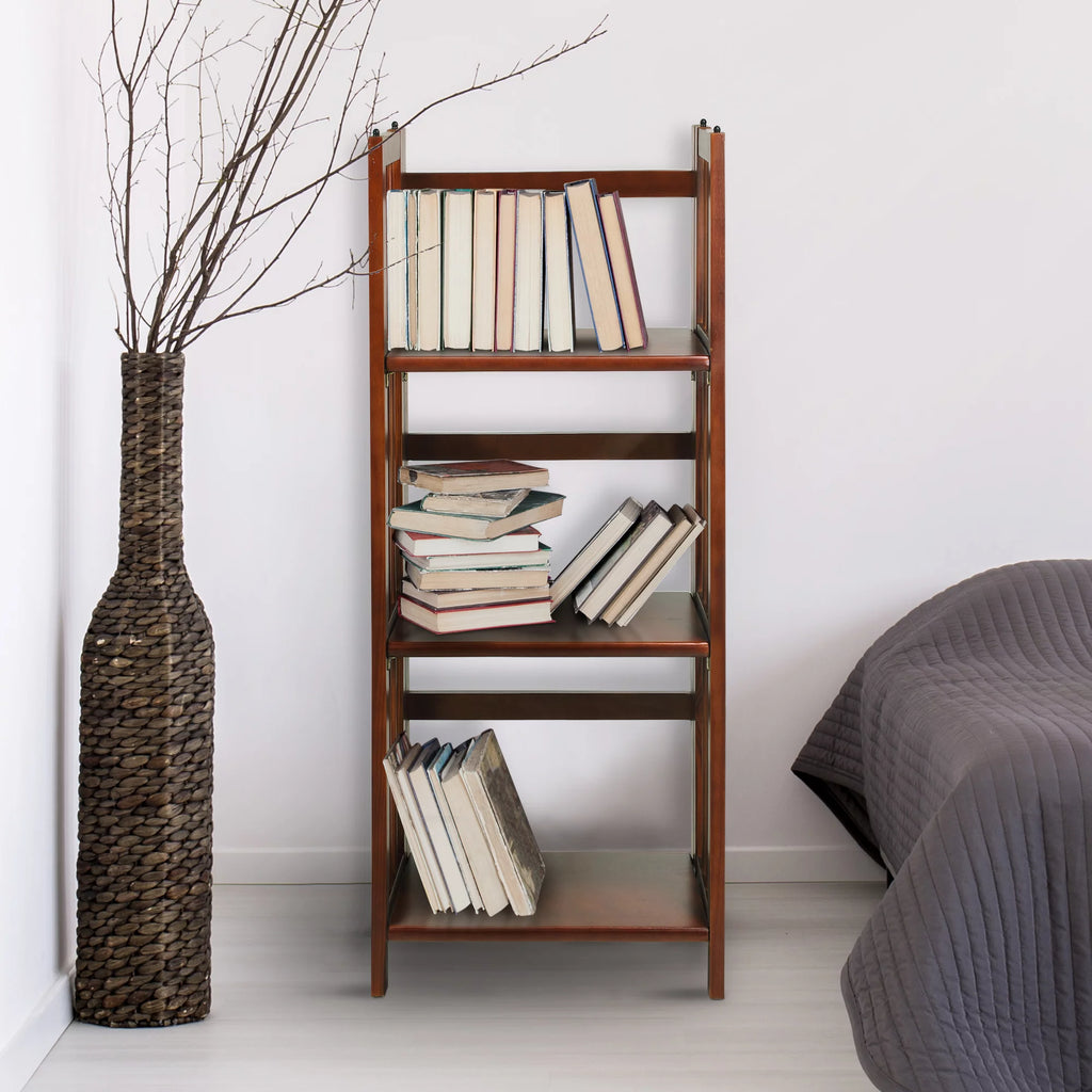 3-Shelf Folding Bookcase, Walnut F919233