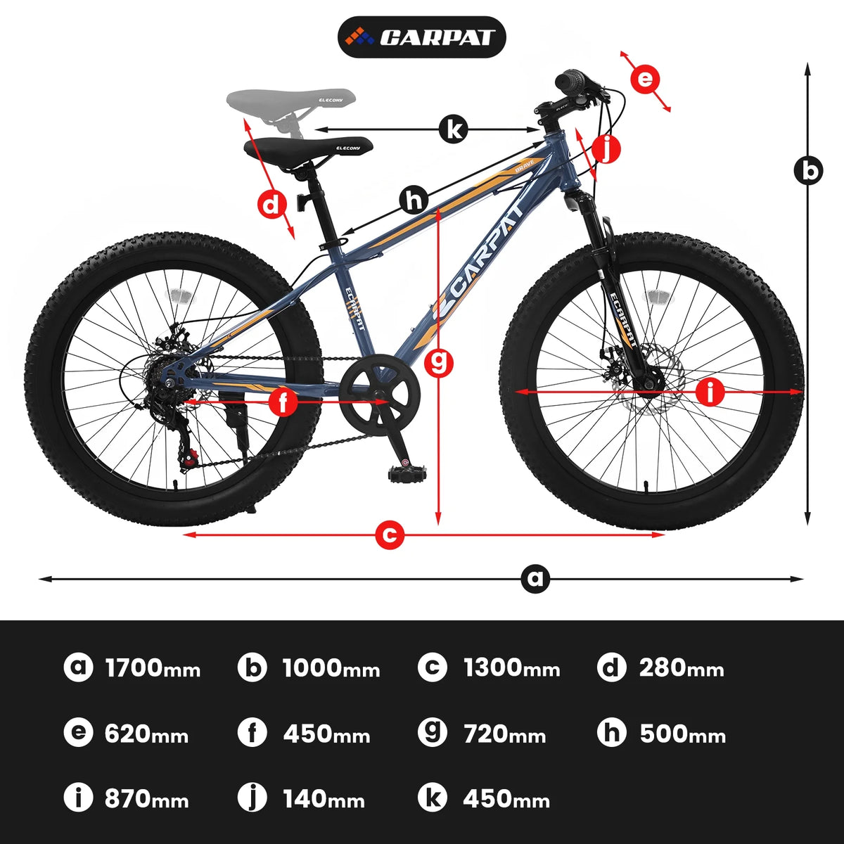 24 Inch Fat Tire Bike 7 Speeds Mountain Bike U832835