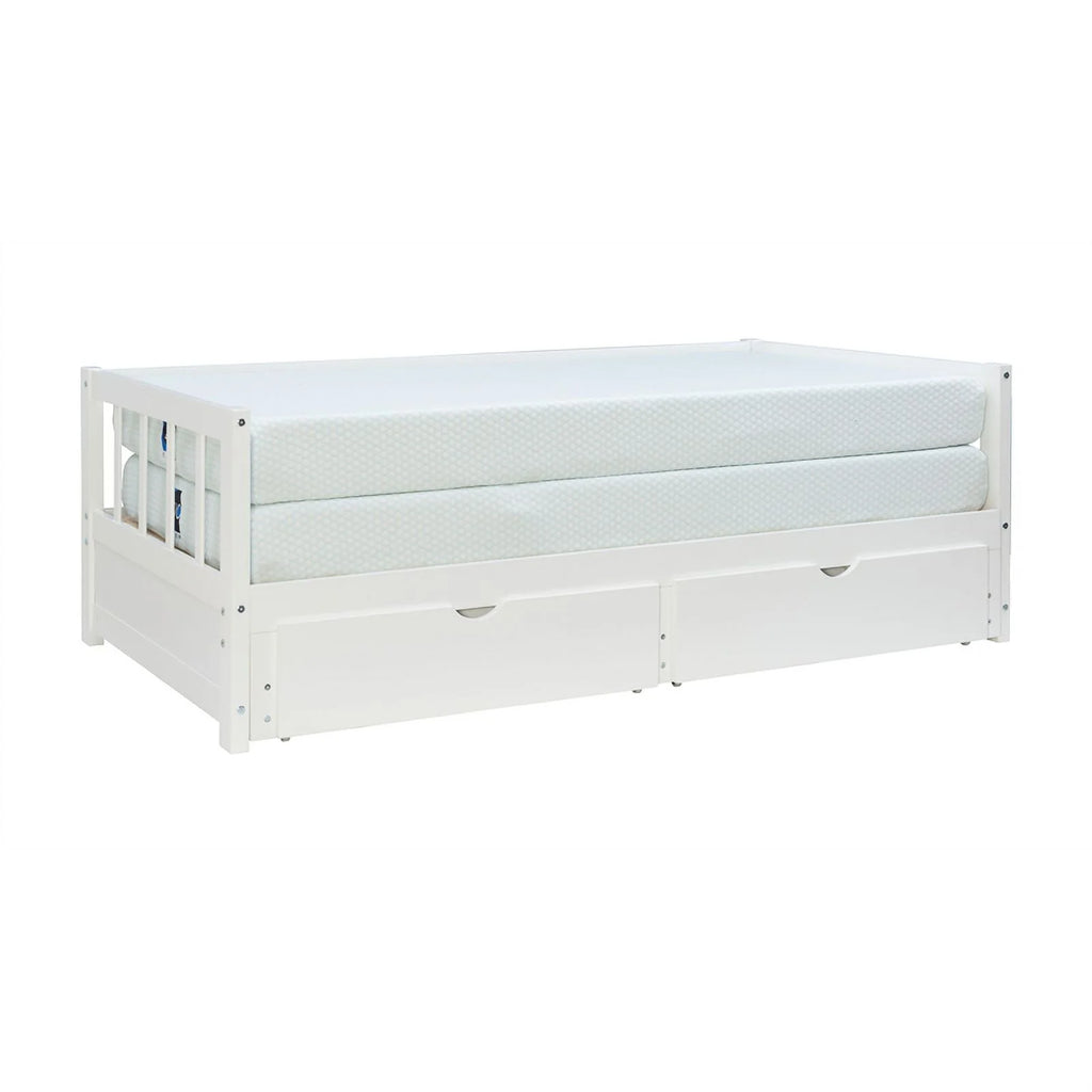 White Wood Storage Trundle Daybed F69470