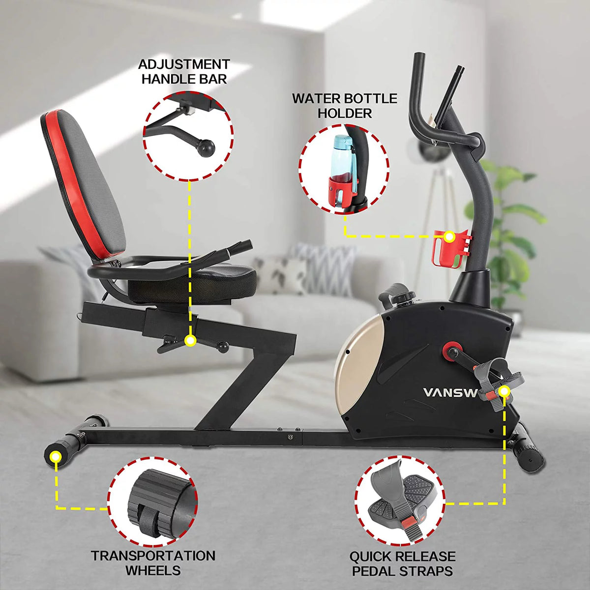 Recumbent Exercise Bike 400 lbs. Magnetic Resistance M540