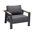 Dark Grey Teak Outdoor Chair with Cushions Z26243