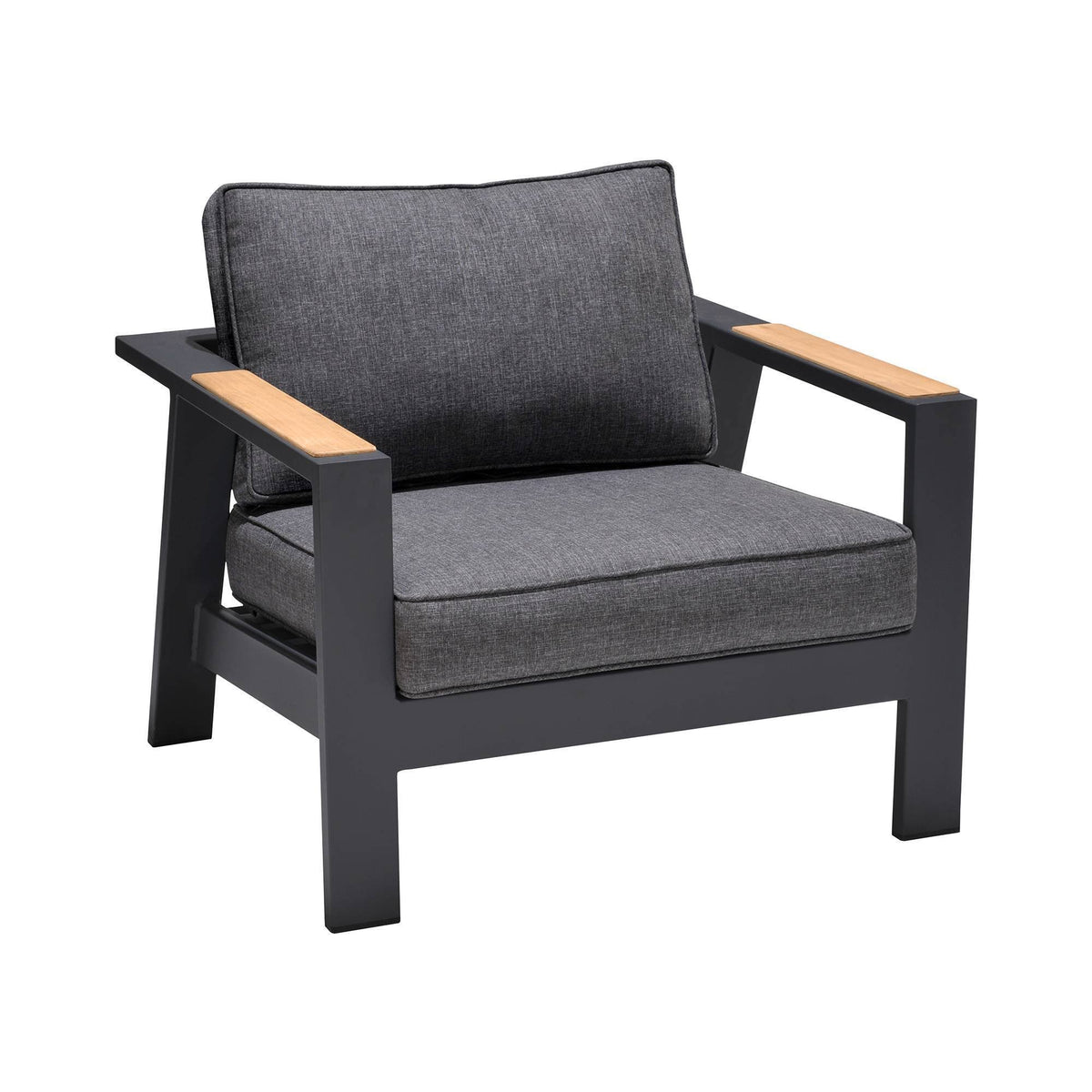 Dark Grey Teak Outdoor Chair with Cushions Z26243