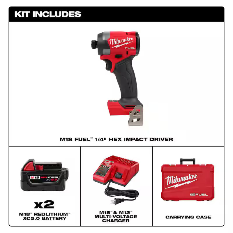18-Volt Lithium-Ion Brushless Cordless Impact Driver Kit with 50-Piece Screw Driver Bit Set K59701